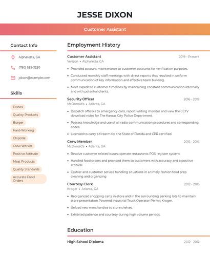 Resume example 3