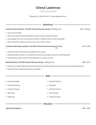 Resume example 1