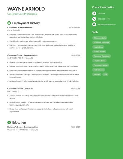 Resume example 5