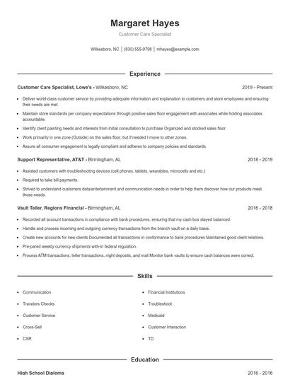 Resume example 1