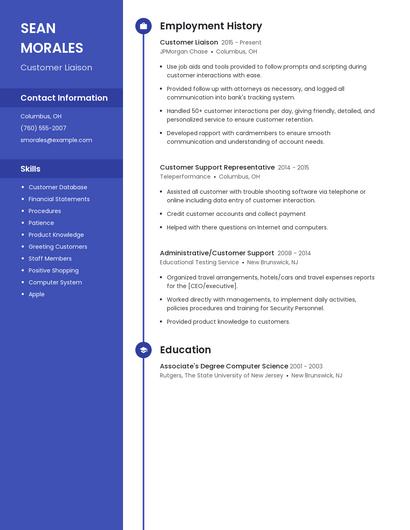 Customer Liaison Resume