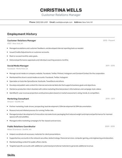Resume example 2