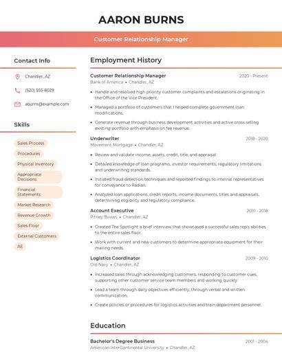 Resume example 3