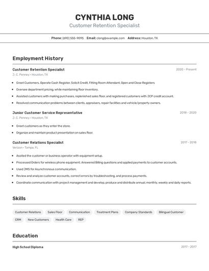 Resume example 2