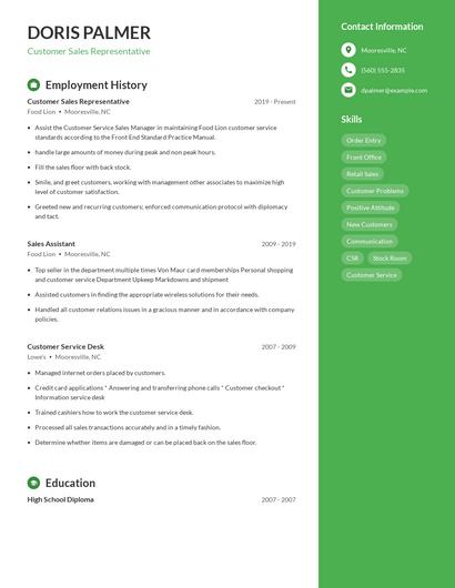 Resume example 5