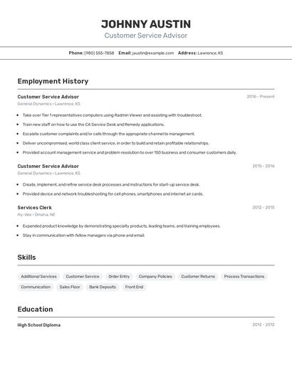 Resume example 2