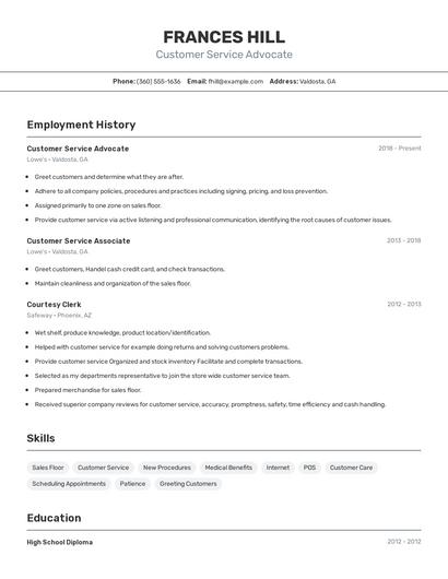 Resume example 2