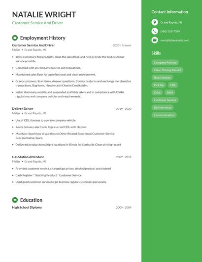 Resume example 5