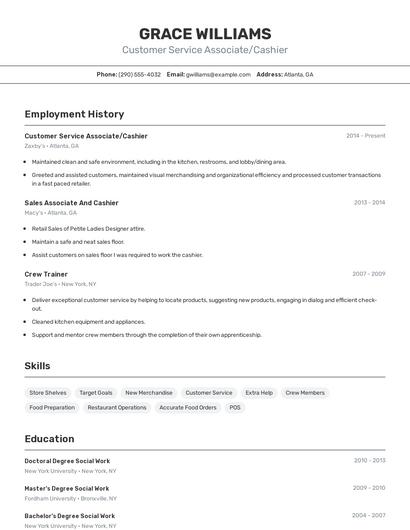 Resume example 2
