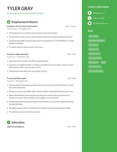Resume example 4