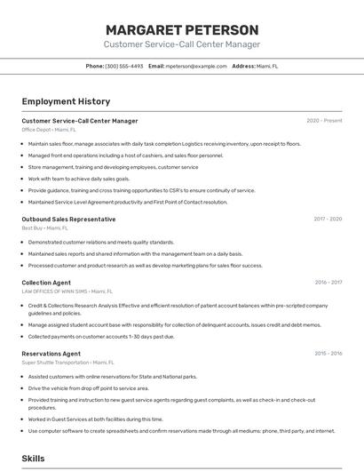 Resume example 2
