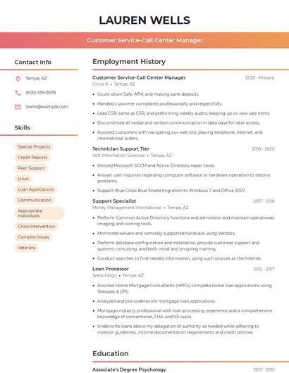 Resume example 3
