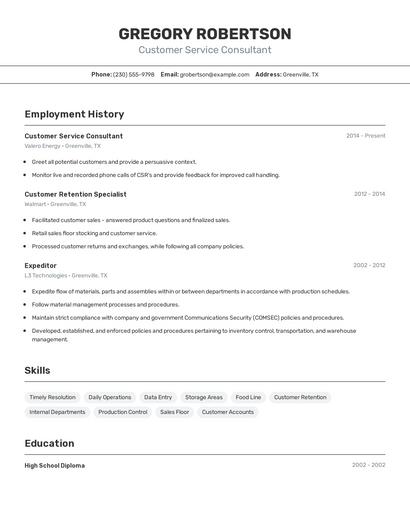 Resume example 2