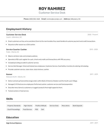 Resume example 2