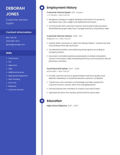 Customer Service Expert Resume
