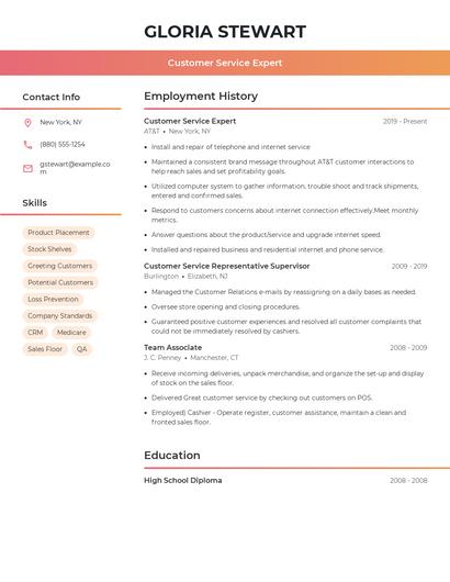 Customer Service Expert Resume