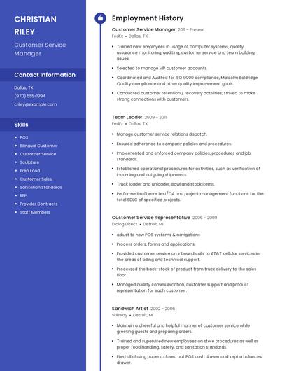 Resume example 5
