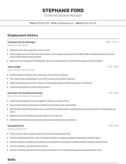 Resume example 2