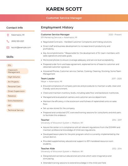 Resume example 3