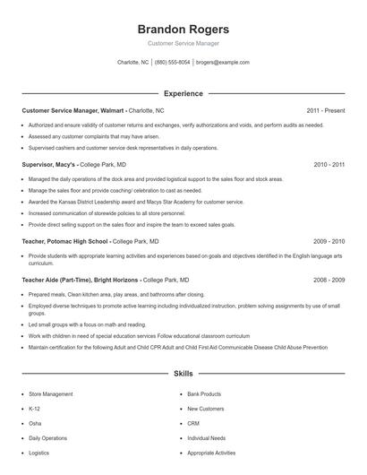 Resume example 1