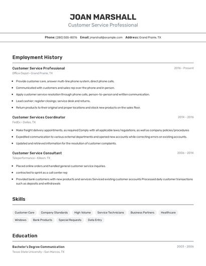 Resume example 2
