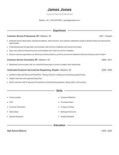 Resume example 1