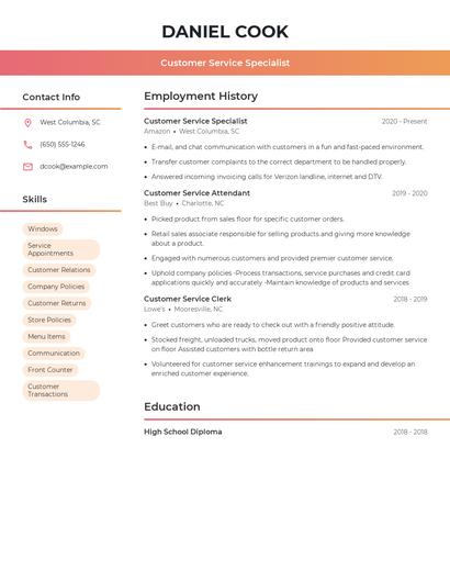 Resume example 3