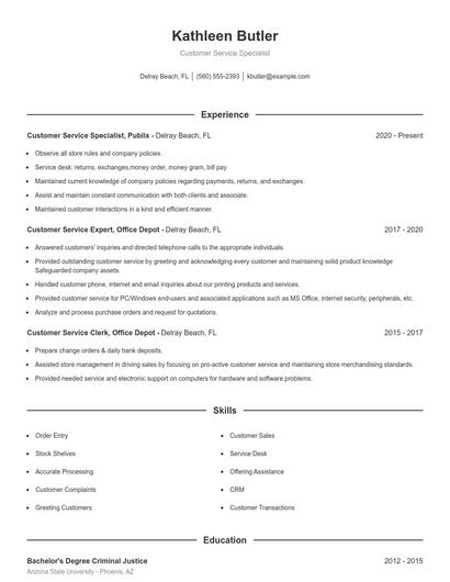 Resume example 1
