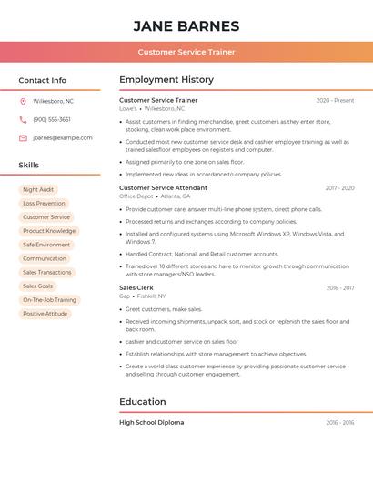 Resume example 3