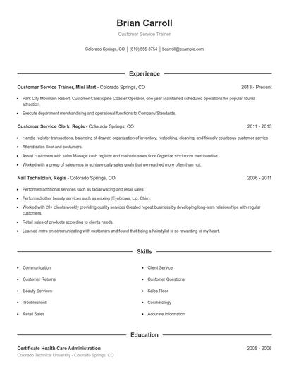 Resume example 1