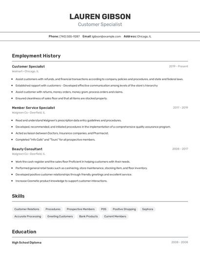 Resume example 2