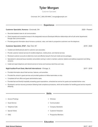 Resume example 1