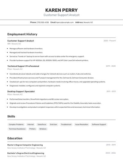 Resume example 2