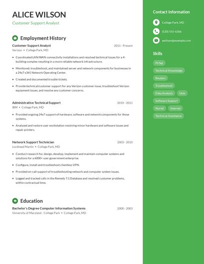 Resume example 4