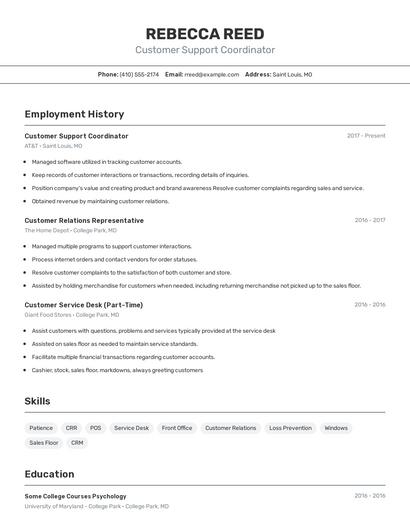 Resume example 2