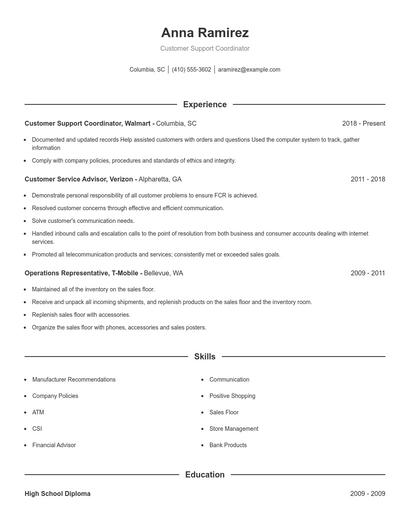 Resume example 1