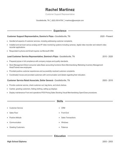 Resume example 1