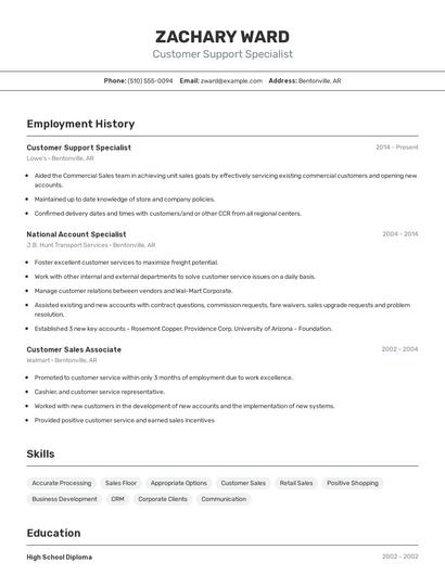 Resume example 2