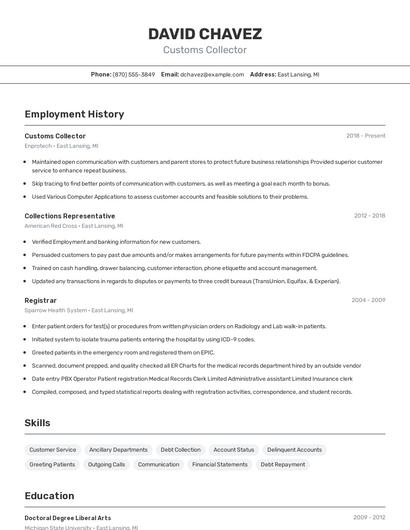 Resume example 2