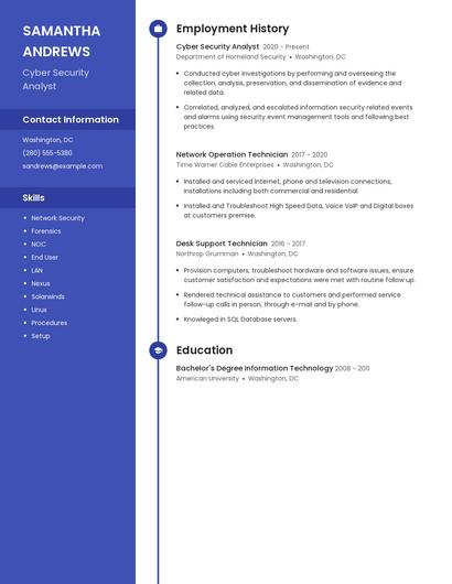 Cyber Security Analyst Resume