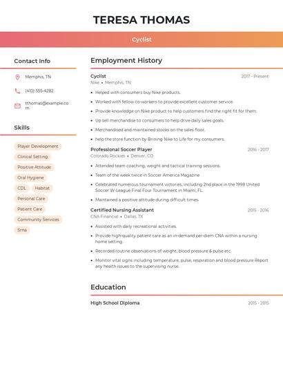 Cyclist Resume
