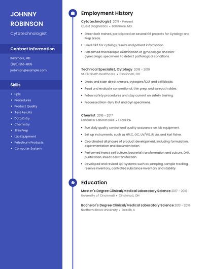 Cytotechnologist Resume