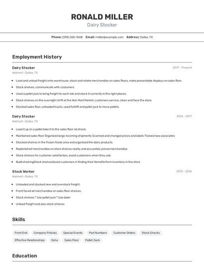 Resume example 2