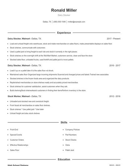 Resume example 1