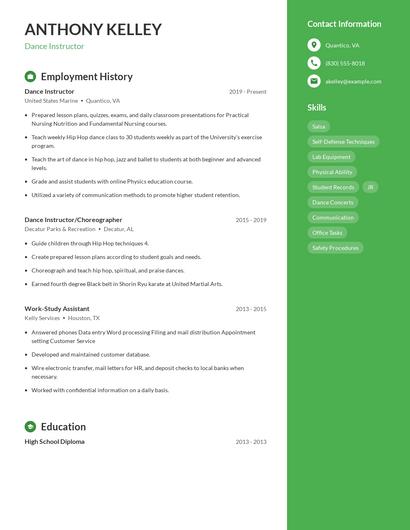 Resume example 5
