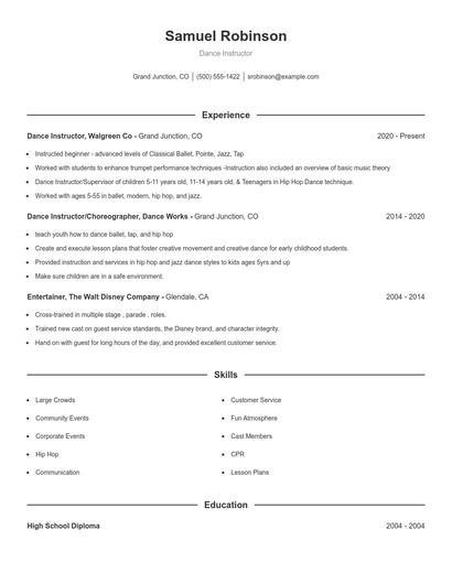 Resume example 1