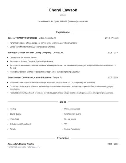 Resume example 1