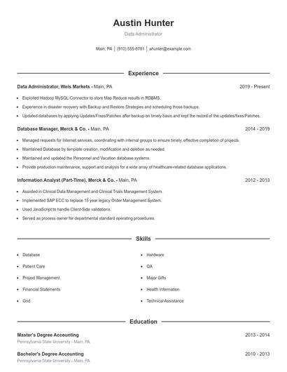 Resume example 1