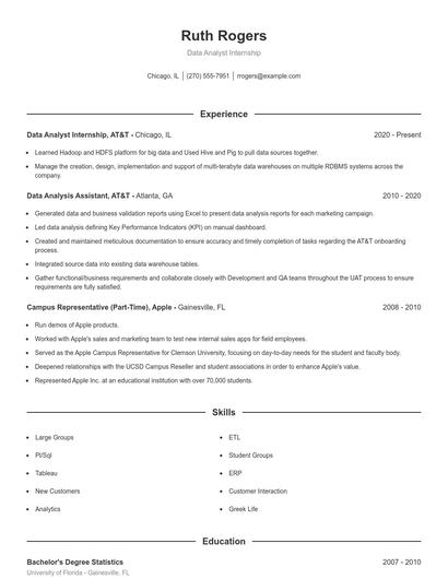 Resume example 1