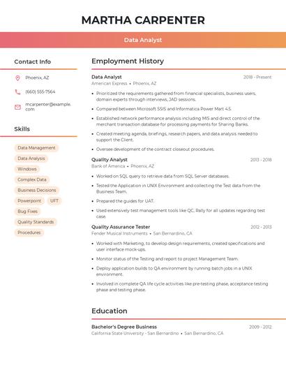 Resume example 3